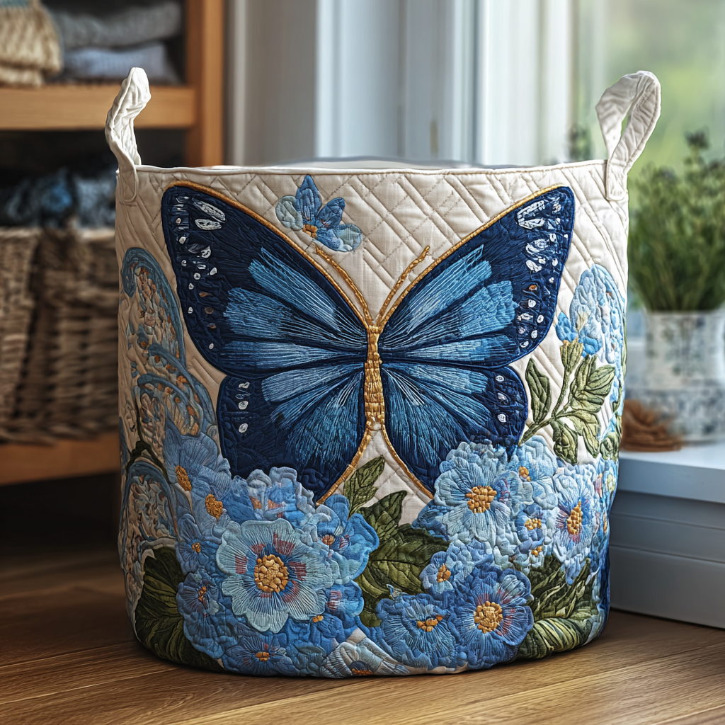 Papillon en Bloemen | Gevoerde Opbergmand