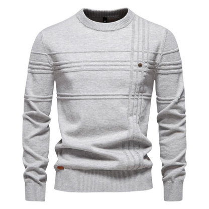 Bryson | Katoenen herentrui met streepdesign