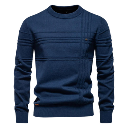 Bryson | Katoenen herentrui met streepdesign
