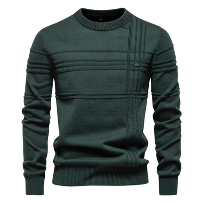 Bryson | Katoenen herentrui met streepdesign