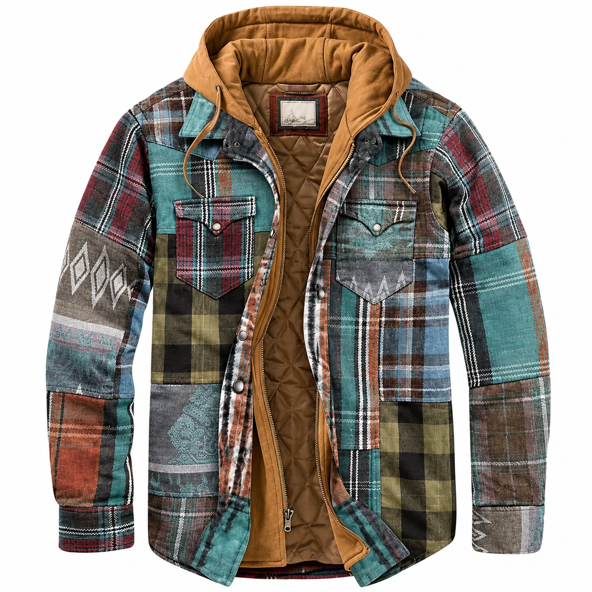 Bertus | Patchwork jas met ruitpatroon