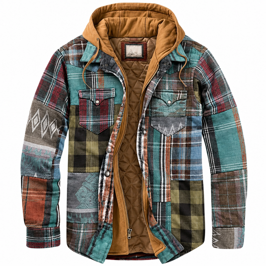 Bertus | Patchwork jas met ruitpatroon